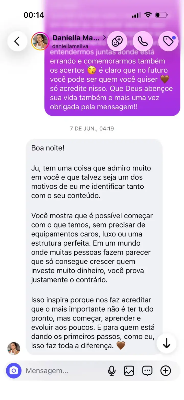 Depoimento 11 — aluna do ebook O Segredo do Chocolate