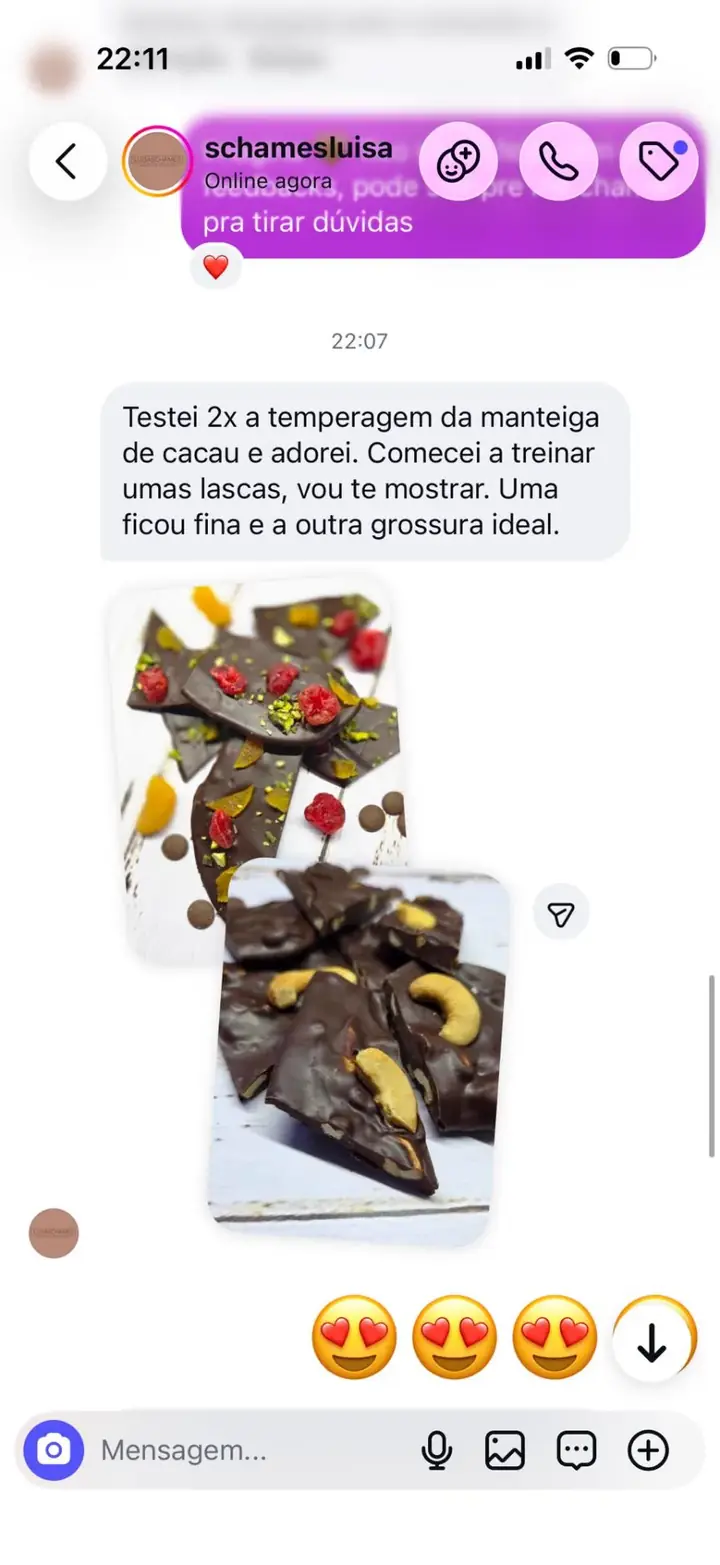 Depoimento 13 — aluna do ebook O Segredo do Chocolate