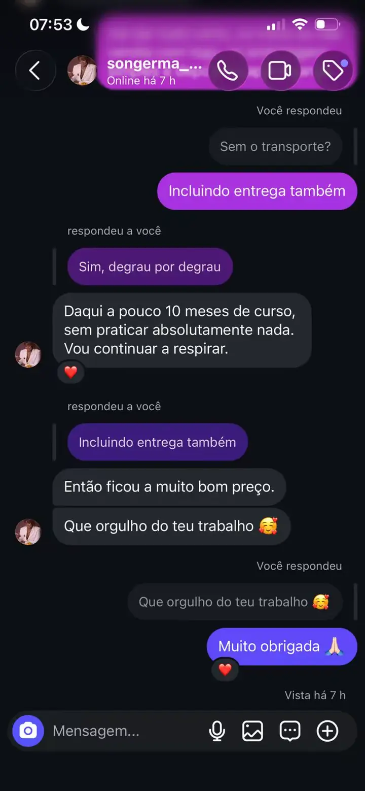 Depoimento 10 — aluna do ebook O Segredo do Chocolate