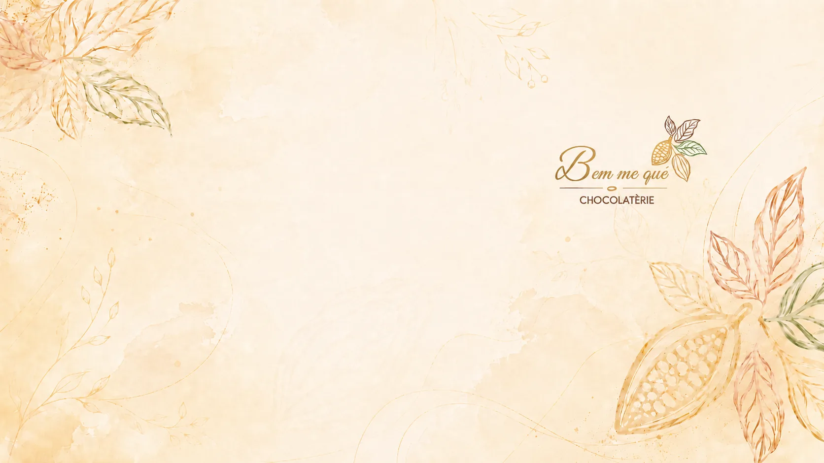 Bombons artesanais premium da Bem me Qué dispostos ao lado dos ebooks digitais de chocolataria
