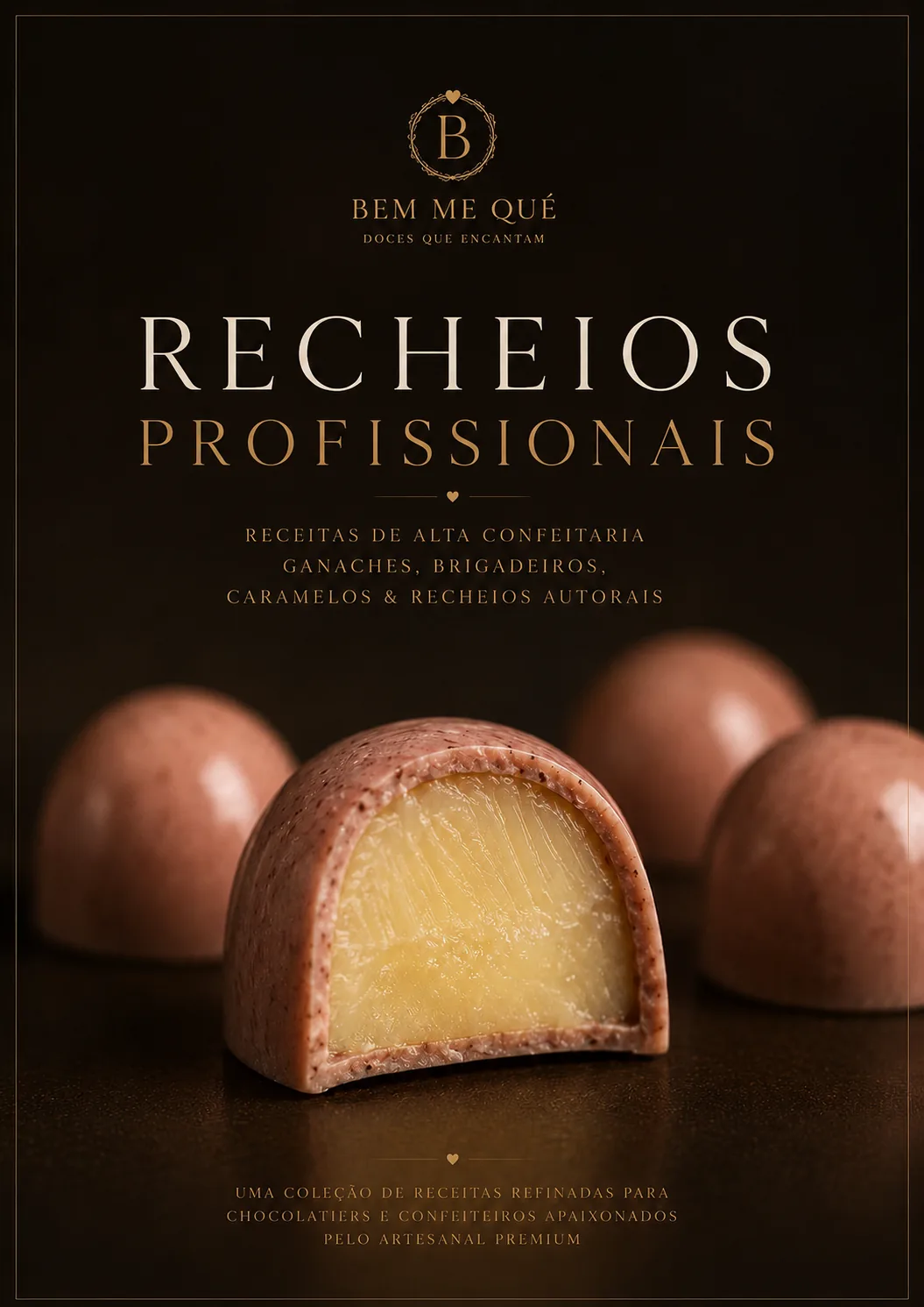 Capa do ebook Recheios Profissionais — material digital de chocolataria artesanal da Bem me Qué